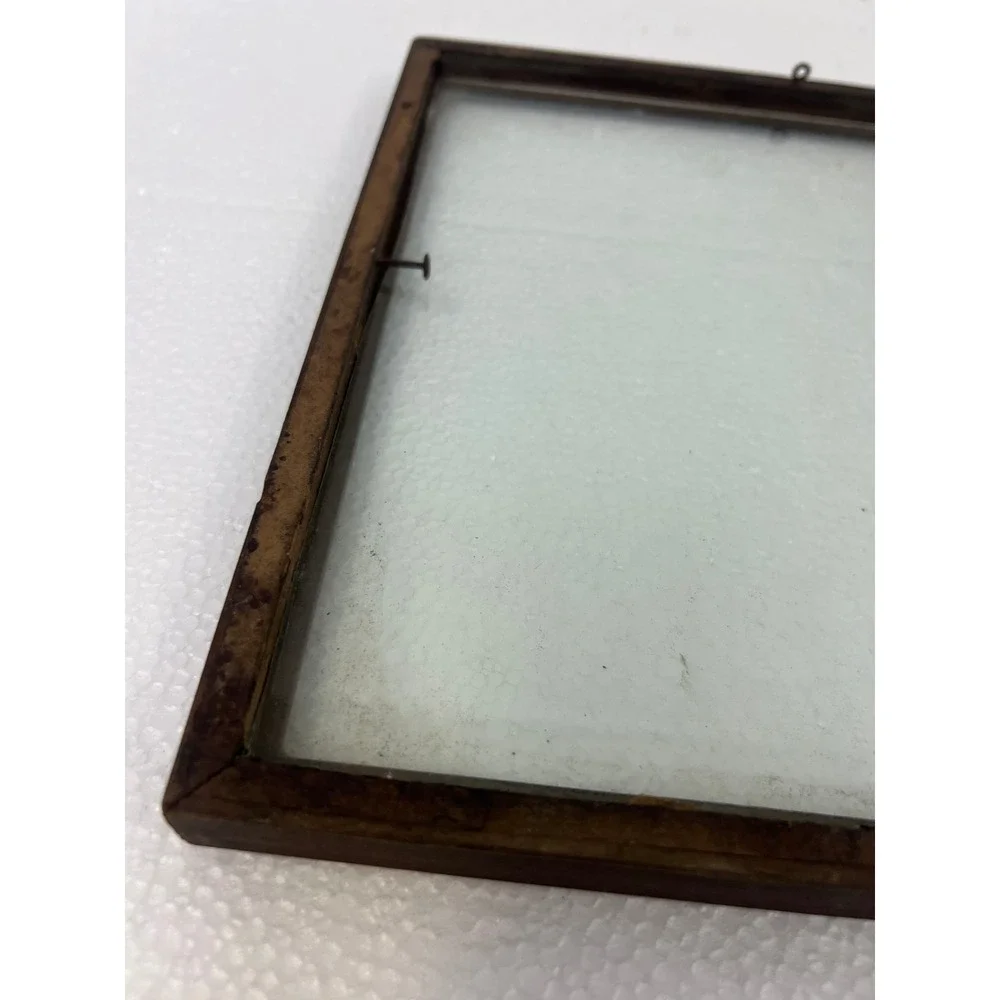 Vintage Art Deco Wood Picture Frame Pressed Gold Paint 20s 30s Fits 7